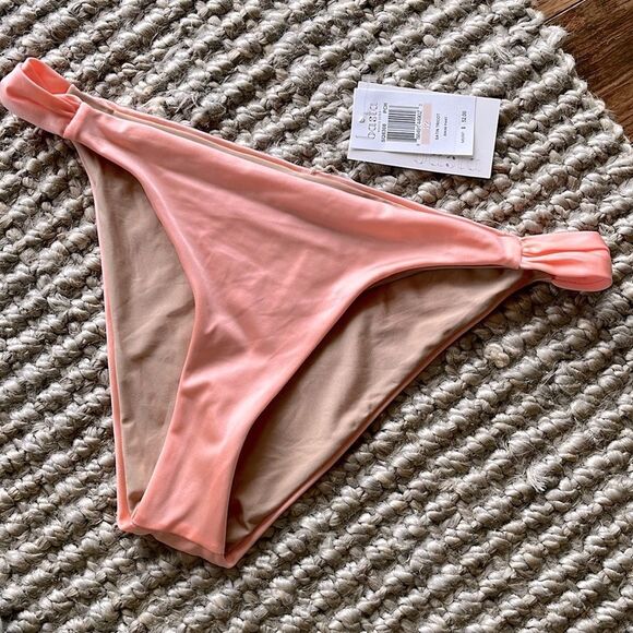 Nwt Anthro Basta surf peach satin bikini bottom - Picture 1 of 3